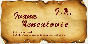 Ivana Menčulović vizit kartica